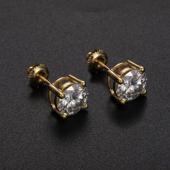 Certified 2ct. t.w. Moissanite Diamond Round Stud Earrings NEW - Picture 6 of 16